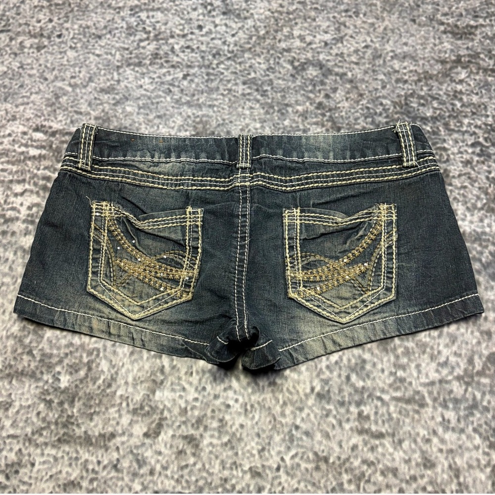 Mudd Denim Shorts Size 11 (33") Blue Low Rise Mini Micro Summer Beach Y2K